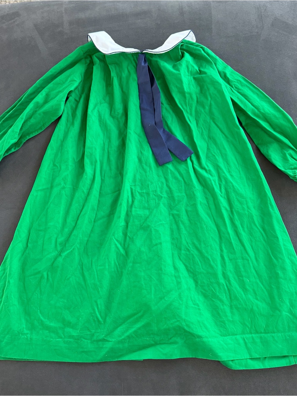 Green Scholar Dress with Navy Tie